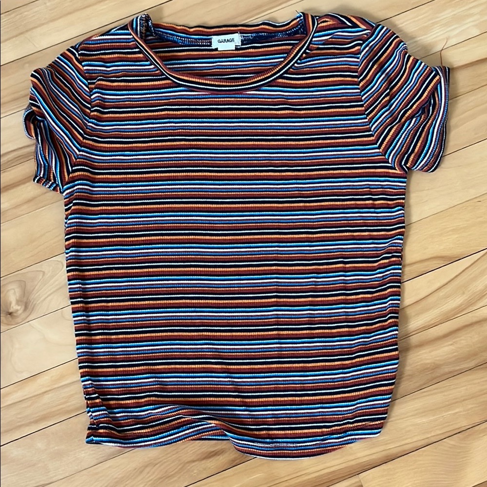 Garage Vibrant Striped Short Sleeve Tee